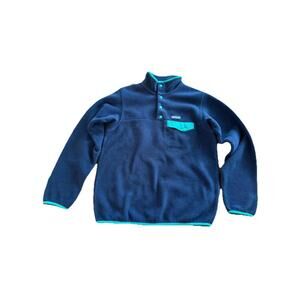 Patagonia Synchilla Snap T Fleece Pullover Jacket Womens Medium Blue 25455